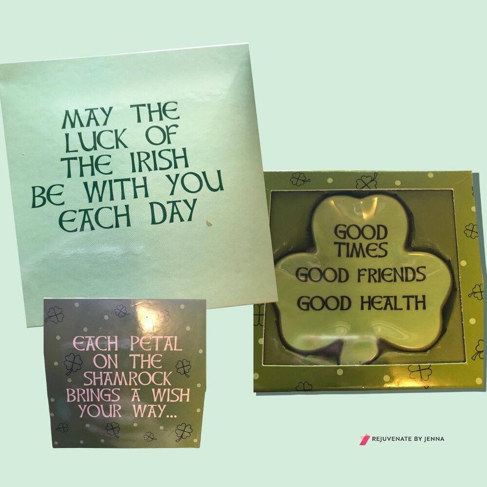 Irish Shamrock Stoneware Tea Bag Holder